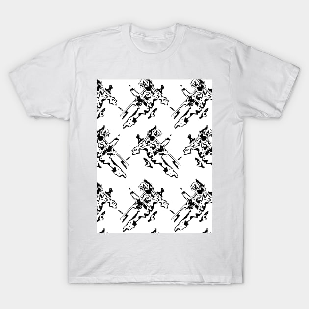 White background with black abstraction, cross, grunge T-Shirt by grafinya